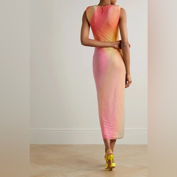 Printed Mesh Midi Dress - Picture 8 of 11